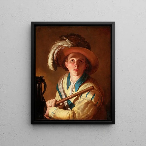 Der Flötenspieler - Abraham Bloemaert — gerahmtes Bild an der Wand