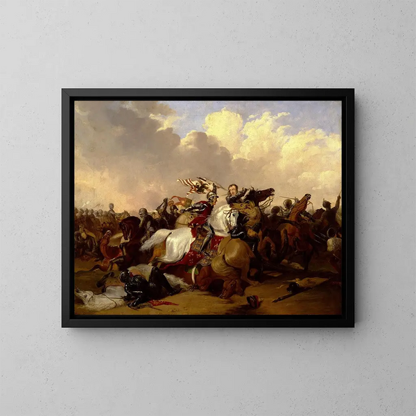 Schlacht von Bosworth - Abraham Cooper — gerahmtes Bild an der Wand