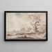 Landschaft mit altem Baum und Figuren - Abraham Genoels II — gerahmtes Bild an der Wand