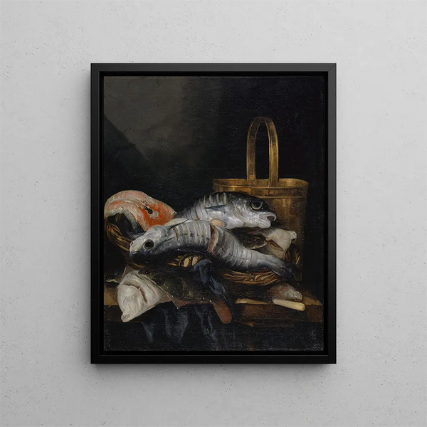 Fisch tot - Abraham van Beyeren — gerahmtes Bild an der Wand