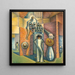 Surrealistische Abstraktions-Gemälde ohne Titel - Benjamin F Berlin — gerahmtes Bild an der Wand