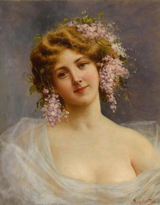 Achille Beltrame - Girl With Lilacs.webp