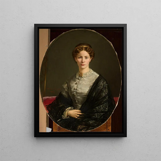 Adalbert Begas - Portrait of a lady in a lacy scarf.webp