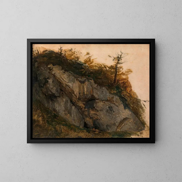 Studie eines Felsen im Höllen-Tal - Adalbert Stifter — gerahmtes Bild an der Wand
