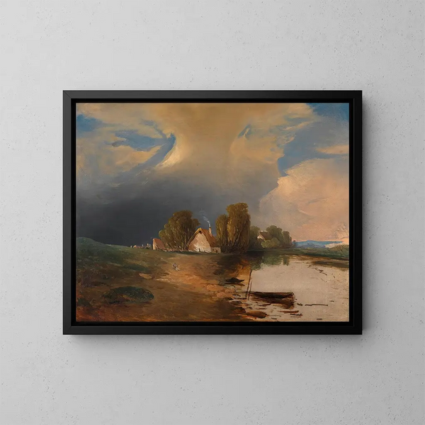 Partie des prairies de l'ouest hongrois avec orage montant - Adalbert Stifter — gerahmtes Bild an der Wand