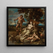Adam und Eva mit den Kindern Kain und Abel - Lorenzo De Ferrari — gerahmtes Bild an der Wand
