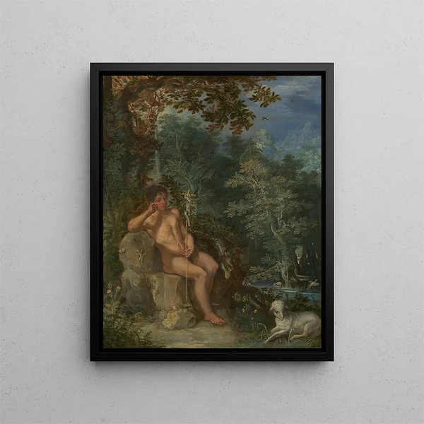Saint Jean-Baptiste dans le désert - Adam Elsheimer — gerahmtes Bild an der Wand
