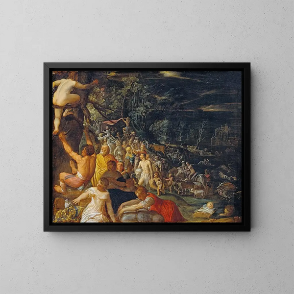 Der Flut - Adam Elsheimer — gerahmtes Bild an der Wand