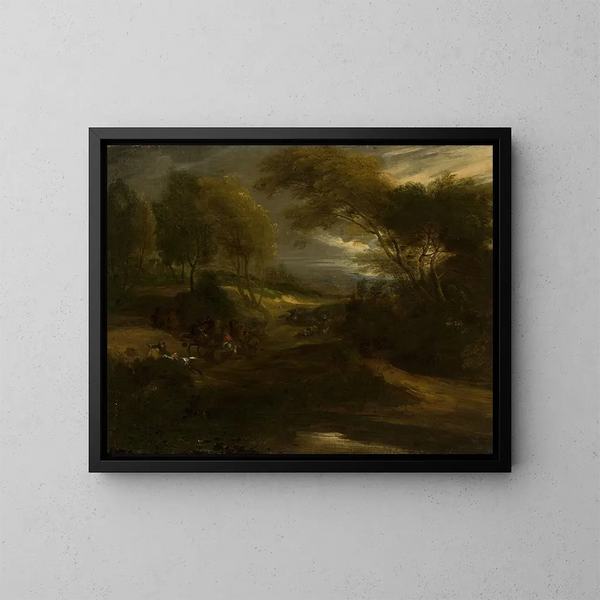 Eine Schlachtszene - Adam Frans van der Meulen — gerahmtes Bild an der Wand