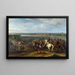 Louis XIV, der die Niederlande in Lobith durchquert - Adam Frans van der Meulen — gerahmtes Bild an der Wand