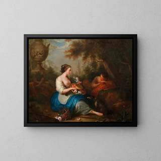 Adam Johann Braun - Erotische Szene im Garten.webp