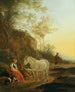 Landschaft mit einer Schäferin und einem weißen Pferd - Adam Pynacker — Ansicht des Kunstwerks