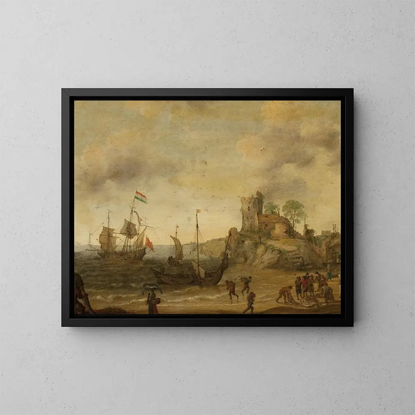 Fischer am Meer - Adam Willaerts — gerahmtes Bild an der Wand