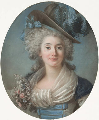 Adlade LabilleGuiard - A Fashionable Noblewoman Wearing A Plumed Hat.webp