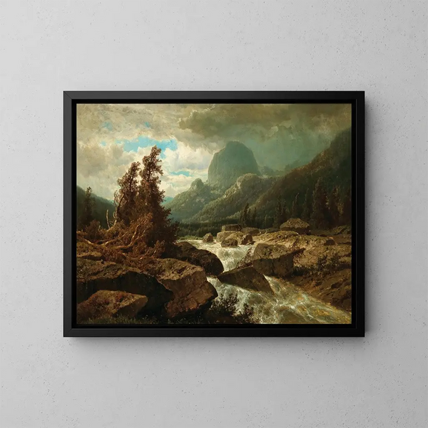 Eine Aussicht auf den Hintersee mit dem Halskopf im Hintergrund - Adolf Chwala — gerahmtes Bild an der Wand