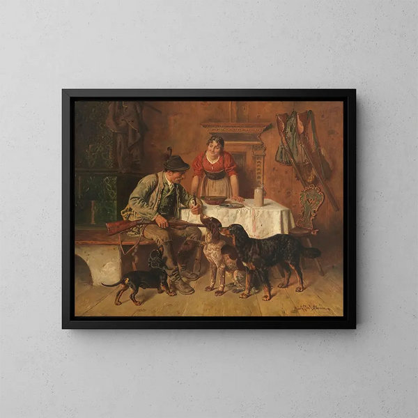 Jagdessen - Adolf Eberle — gerahmtes Bild an der Wand