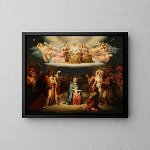 Anbetung - Adolf Gottlob Zimmermann — gerahmtes Bild an der Wand