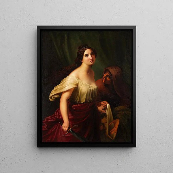 Judith mit dem Haupte des Holofernes - Adolf Gottlob Zimmermann — gerahmter Kunstdruck an der Wand