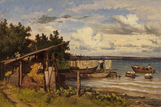 Adolf Heinrich Lier - Fischer am Seeufer.webp