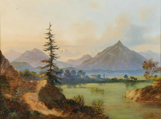 Adolf Heinrich Lier - Lake In A Mountain Landscape.webp