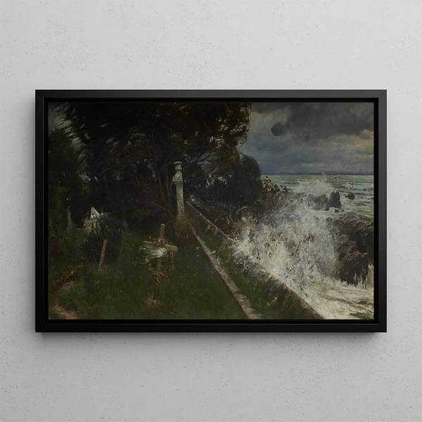 Cimetière en bord de mer Seefriedhof - Adolf Hirémy-Hirschl — gerahmtes Bild an der Wand