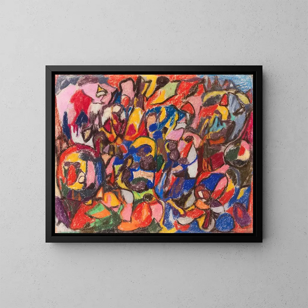 Figuren in einer Landschaft - Adolf Hölzel — gerahmtes Bild an der Wand