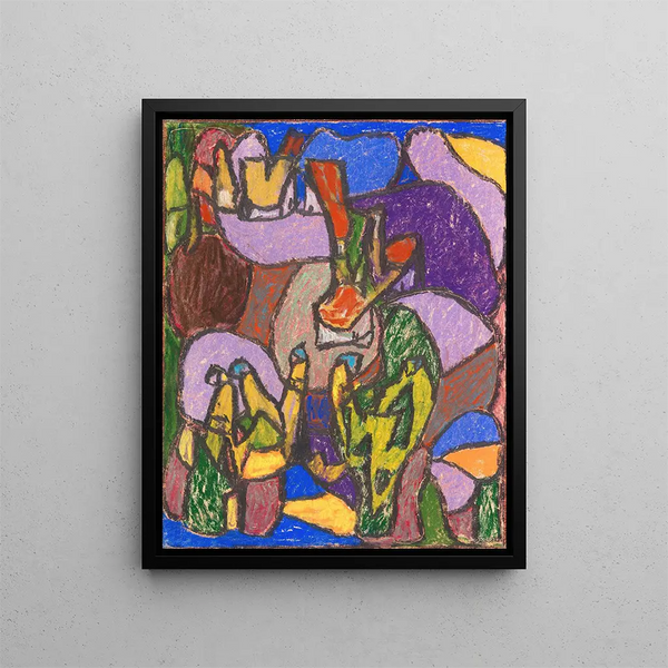 Figuren ohne Titel - Adolf Hölzel — gerahmtes Bild an der Wand
