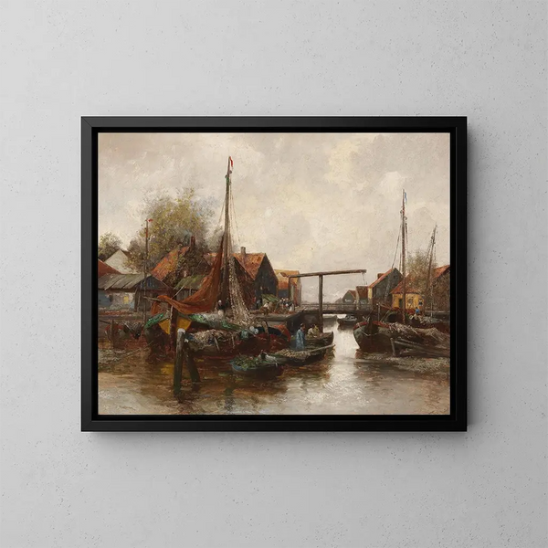 im Hafen - Adolf Kaufmann — gerahmtes Bild an der Wand