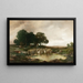 Schafe in einer regnerischen Landschaft - Adolf Kaufmann — gerahmtes Bild an der Wand