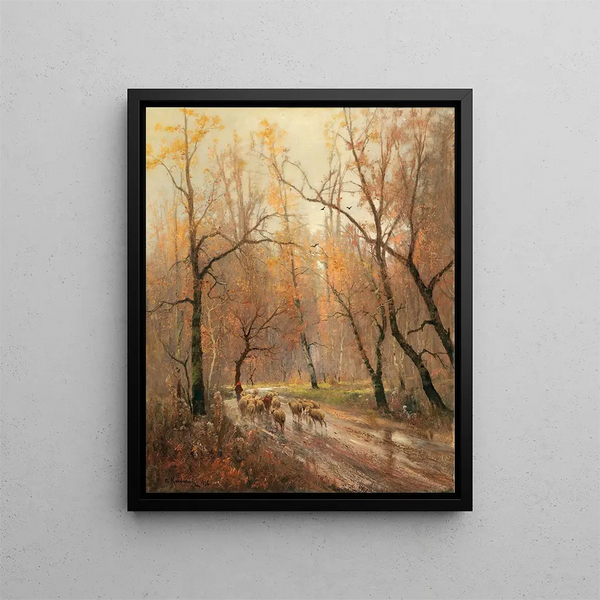 Bergère de retour à la maison - Adolf Kaufmann — gerahmtes Bild an der Wand