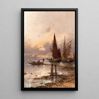 Adolf Kaufmann - Sonnenuntergang an der griech Kste.webp