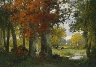 Adolf Kaufmann - Waldlichtung mit Reisigsammlern.webp