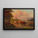 Kuh mit Hirte und Hirtin am Wassertrunk - Adolf Nowey — gerahmtes Bild an der Wand