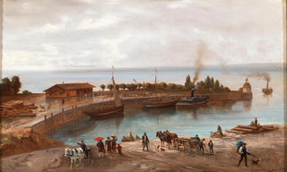 Adolf Obermllner - Der Hafen von Bregenz Regenstimmung.webp