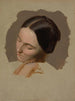 Studie eines Frauenporträts - Adolf Schrödter — Ansicht des Kunstwerks
