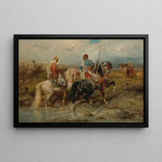 Adolf Schreyer - Fording A Stream.webp