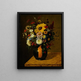 Adolf Senff - An Antique Terracotta Vase With Flowers.webp