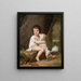 Portrait des jungen Henri Bertholet Campan 1784-1821 mit der Hündin Aline - Adolf Ulrik Wertmüller — gerahmtes Bild an der Wand