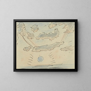 Adolf le Comte - Wolkenstudie met zon.webp