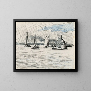 Adolf le Comte - Zeilboten op watervlakte.webp