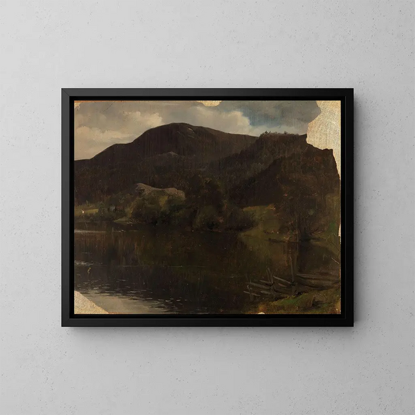 Ein See - Adolph Tidemand — gerahmtes Bild an der Wand