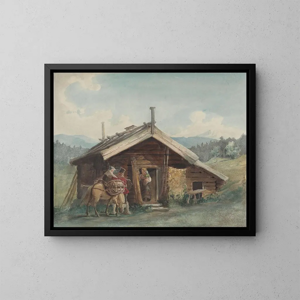 Familie Bondefamilie - Adolph Tidemand — gerahmtes Bild an der Wand