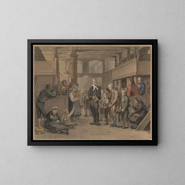 Katechismus - Adolph Tidemand — gerahmtes Bild an der Wand