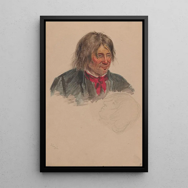 Reproduktion des Gemäldes Portrait eines Mannes Vinje Kopf eines Mannes - Adolph Tidemand