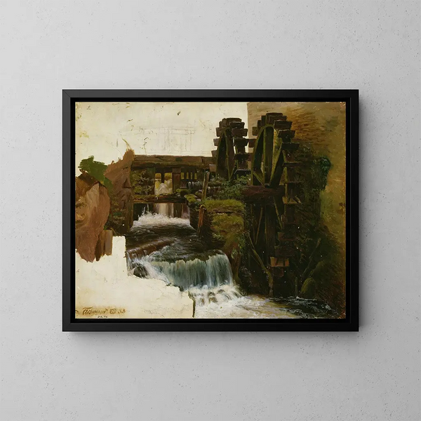 Ruisseau de moulin - Adolph Tidemand — gerahmtes Bild an der Wand
