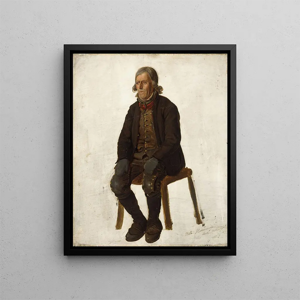 Portrait des Asle Hermandsøn de Hallingdal - Adolph Tidemand — gerahmtes Bild an der Wand