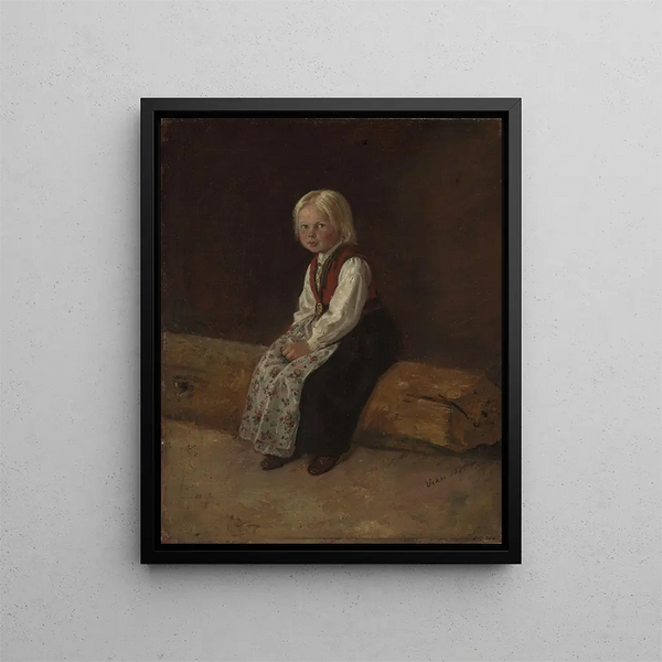 Portrait de Sella Larsdatter Vikr - Adolph Tidemand — gerahmtes Bild an der Wand
