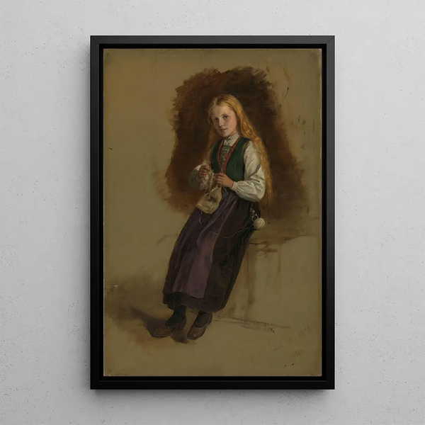 Portrait de Syneve Larsdatter de Vikr - Adolph Tidemand — gerahmtes Bild an der Wand