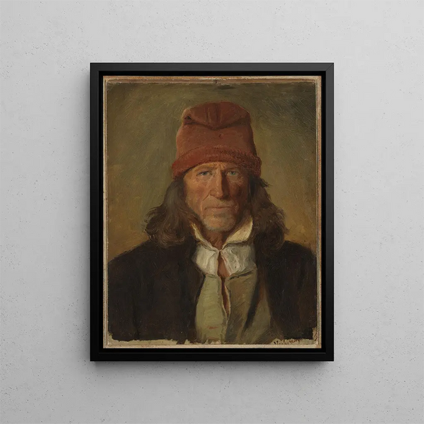 Portrait eines Landwirts aus Vossvangen - Adolph Tidemand — gerahmtes Bild an der Wand