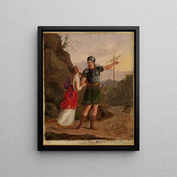 Skizze für Der Abschied von Fridtjof - Adolph Tidemand — gerahmtes Bild an der Wand